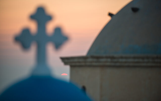 Sun on Horizon • Santorini, Greece