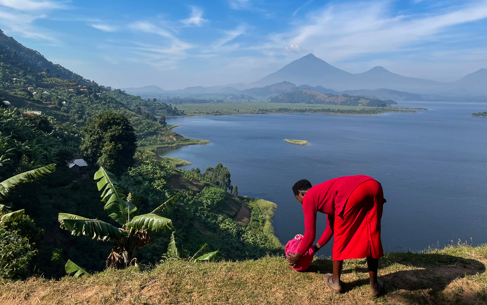 Woman in Red, Lake Mutanda, Uganda